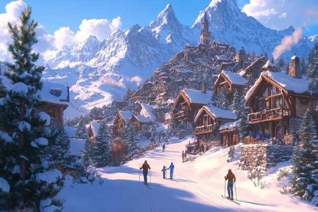 Identify village features that boost a ski trip: proximity to lifts, cozy inns, and winter folklore