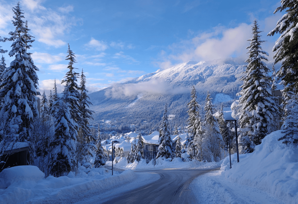 A shot of mountains at Whistler, Canada