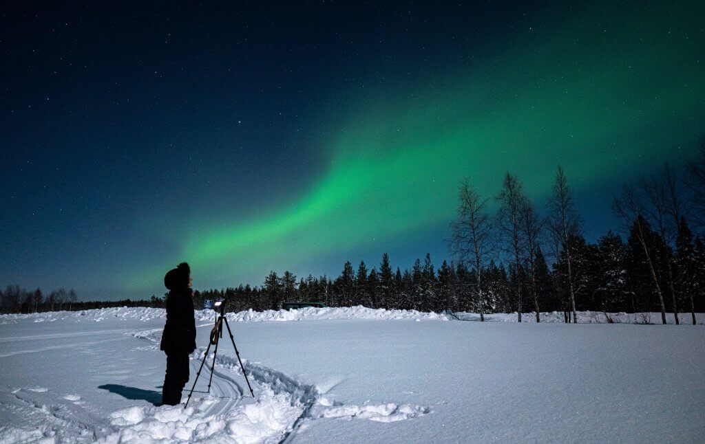 A picture of aurora in one of the most festive winter holiday destinations - Lapland